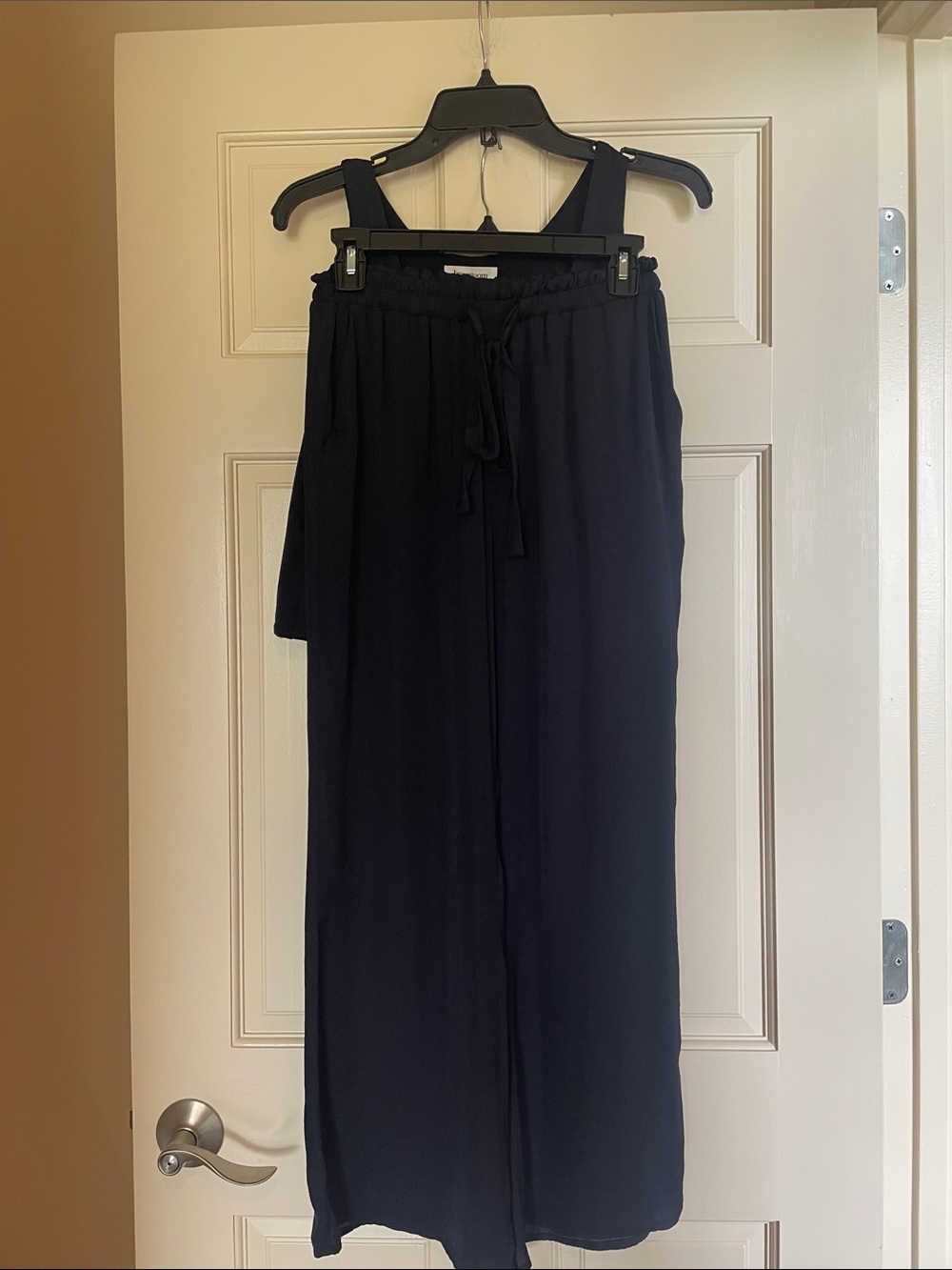 Heartloom Navy Wide-Leg Pants with Adjustable Tie Waist and Matching Cami